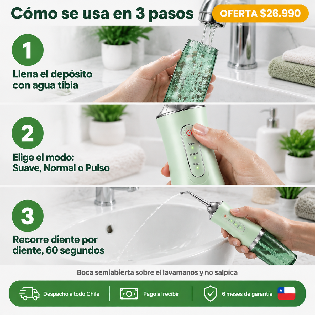 Irrigador Oral 3 Modos - Limpieza a tu ritmo