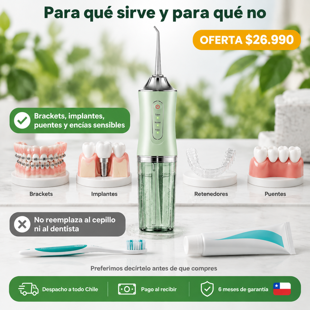 Irrigador Oral 3 Modos - Limpieza a tu ritmo