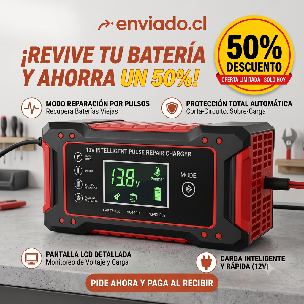 Cargador Reparador Inteligente de Baterías para Auto
