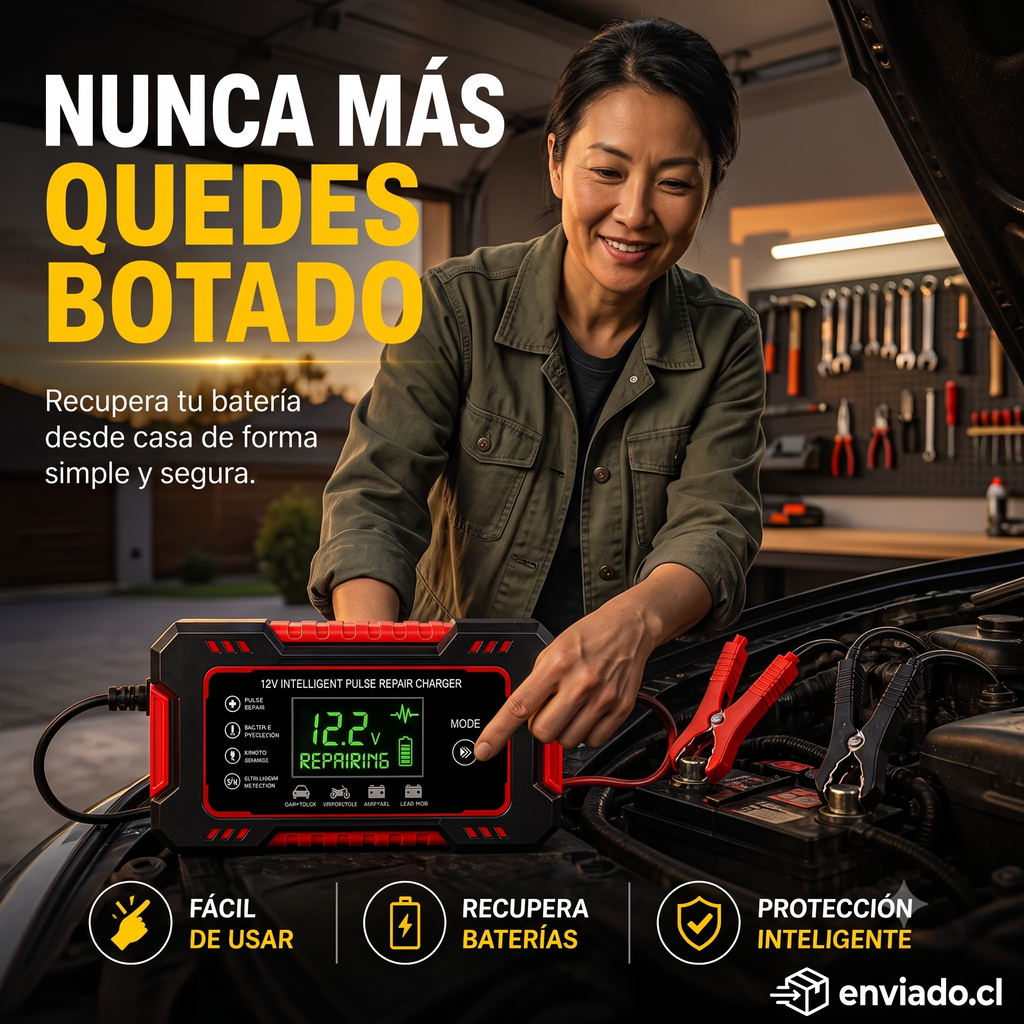 Cargador Reparador Inteligente de Baterías para Auto